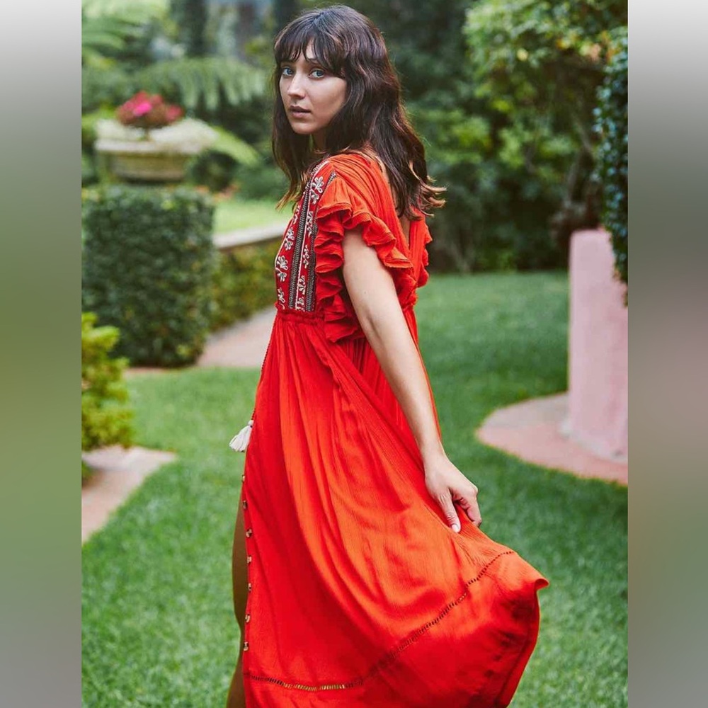 Free People Bali Will Wait For You Midi Dress Medium NWT
